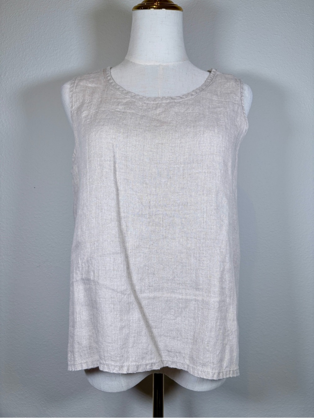 Flax Linen Tank Top in Natural Cream Size Small